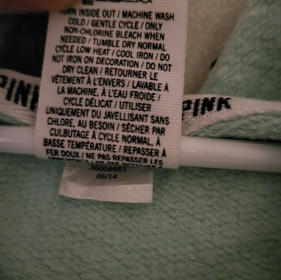 Vs pink 💗 mint & leopard hoodie. Large. - Picture 4 of 6